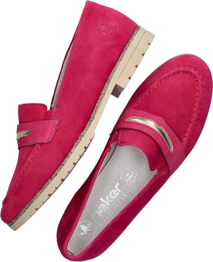 Rieker Fuchsia Suède Loafer met Leren Voetbed Pink Dames - Foto 5