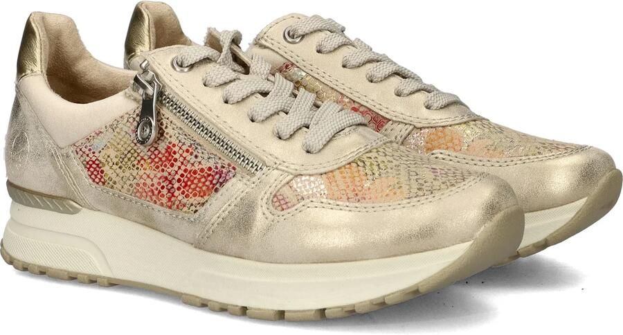 Rieker Gouden Print Sneaker met Rits en Veters Multicolor Dames - Foto 6