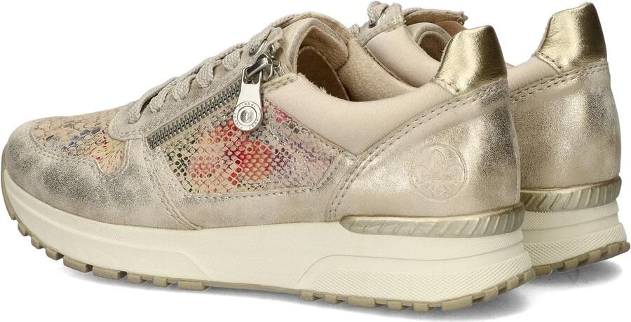 Rieker Gouden Print Sneaker met Rits en Veters Multicolor Dames - Foto 7