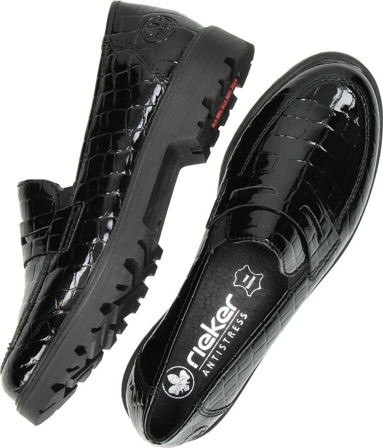 Rieker Loafers slippers instapschoen college schoenmet kleine elastieken - Foto 4