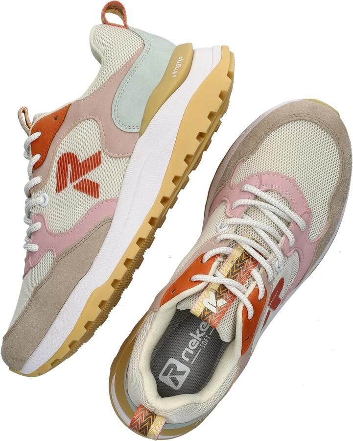 Rieker Sneakers laag smoky blue lichtgrijs rosa wit - Foto 15