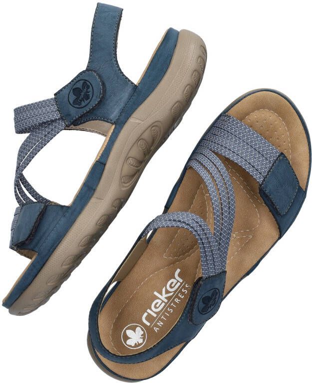 Rieker Blauwe Comfort Sandaal met Klittenbandsluiting Blue Dames - Foto 10