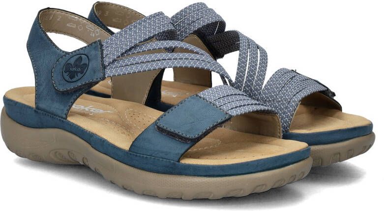 Rieker Blauwe Comfort Sandaal met Klittenbandsluiting Blue Dames - Foto 8