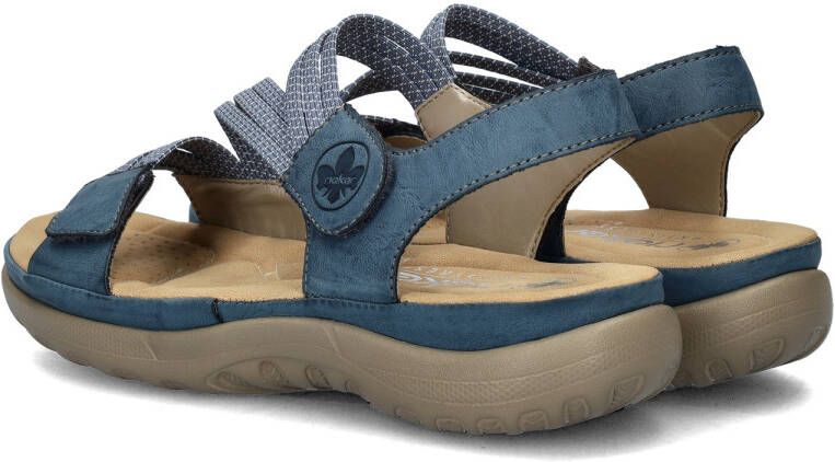 Rieker Blauwe Comfort Sandaal met Klittenbandsluiting Blue Dames - Foto 9