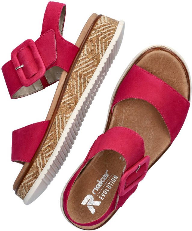 Rieker Revolution suède sandalen fuchsia - Foto 5
