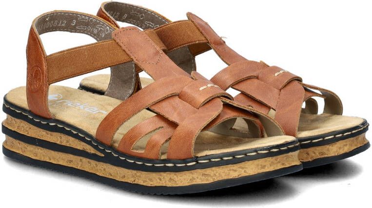 Rieker Bruine Synthetische Platte Sandaal met Unieke Zool Brown Dames - Foto 7