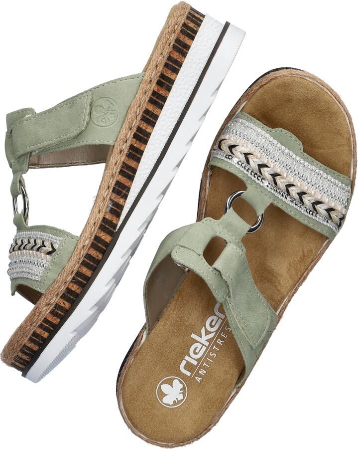 Rieker Slippers sleehak zomerschoen pantoffels met decoratieve kralen - Foto 20