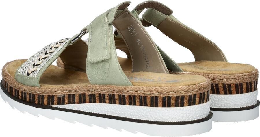 Rieker Slippers sleehak zomerschoen pantoffels met decoratieve kralen - Foto 19
