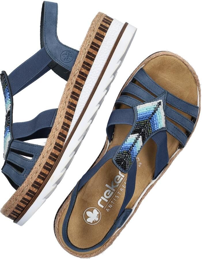 Rieker V7909-12 dames sandalen sportief blauw - Foto 7