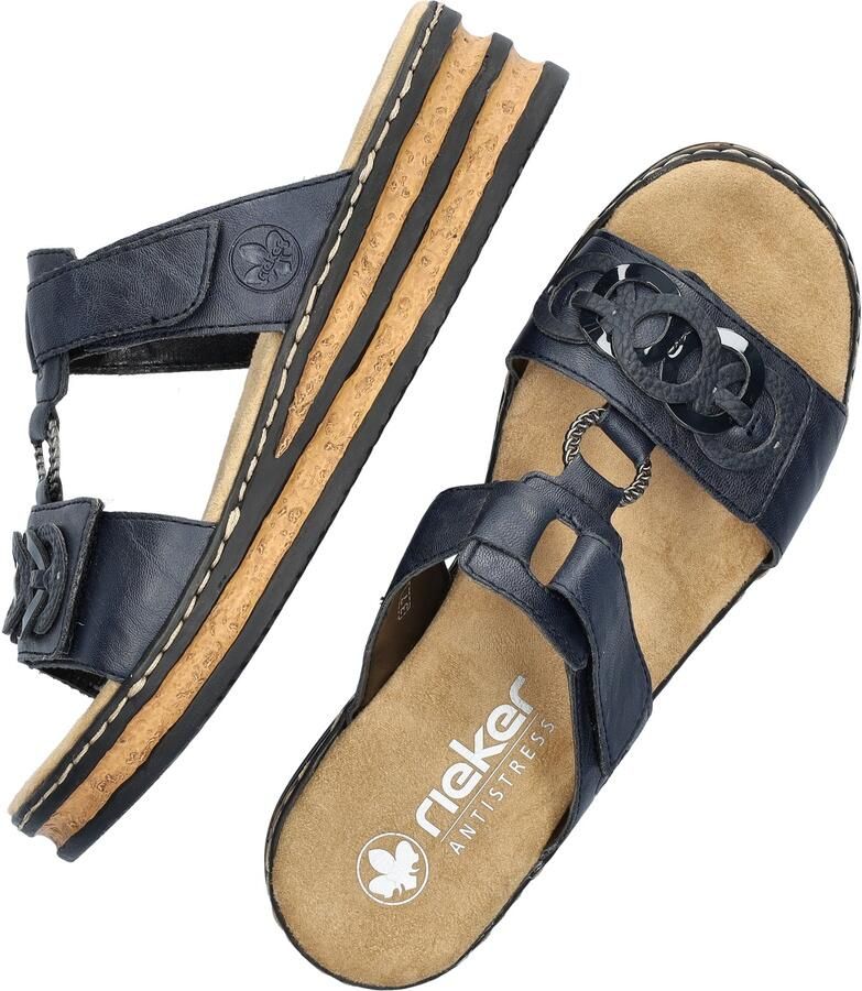 Rieker Blauwe Synthetische Sandalen met Klittenbandsluiting Blauw Dames - Foto 10