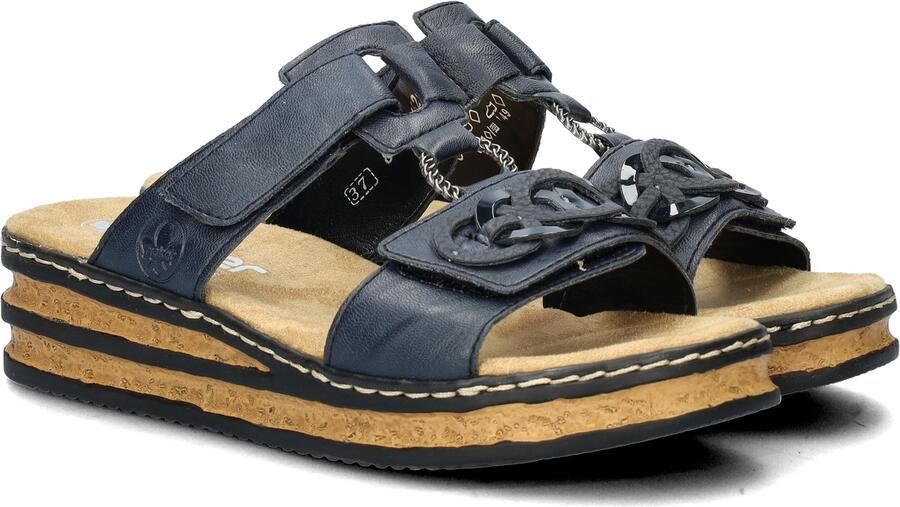 Rieker Blauwe Synthetische Sandalen met Klittenbandsluiting Blauw Dames - Foto 11
