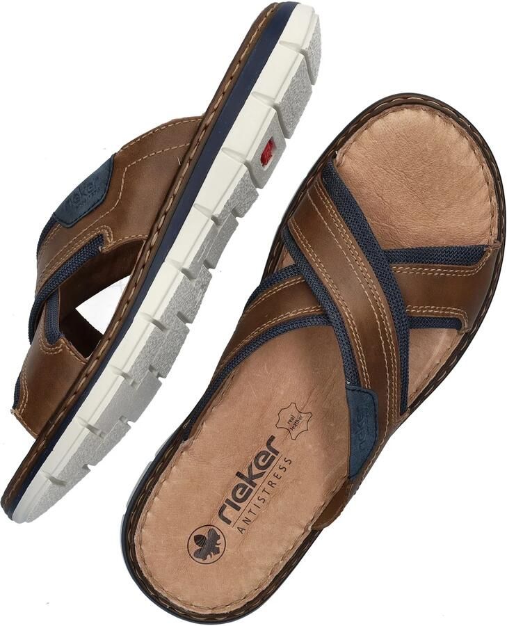 Rieker Slipper 25182-14 Blauw Bruin - Foto 15