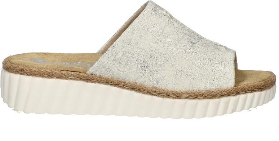Rieker Slippers sleehak zomerschoen slippers met jute-omranding aan de loopzool - Foto 8