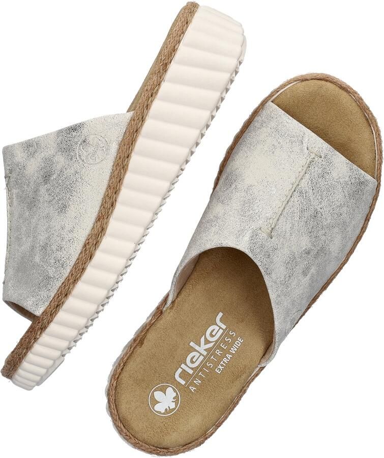 Rieker Slippers sleehak zomerschoen slippers met jute-omranding aan de loopzool - Foto 9