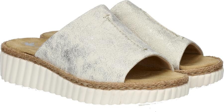 Rieker Slippers sleehak zomerschoen slippers met jute-omranding aan de loopzool - Foto 10