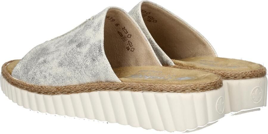 Rieker Slippers sleehak zomerschoen slippers met jute-omranding aan de loopzool - Foto 11