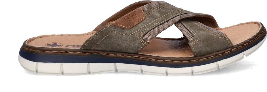 Rieker Slippers wig-hak zomerschoen slippers met grote siergesp - Foto 17