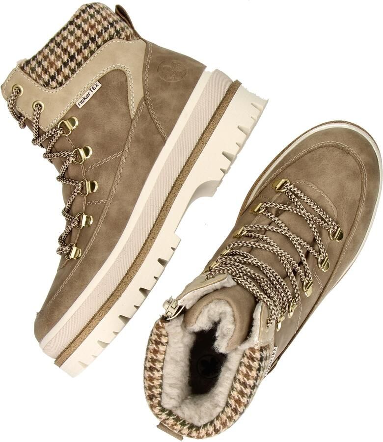 Rieker Dames Y6210 Veterschoenen TEX Plateauzool Beige - Foto 14