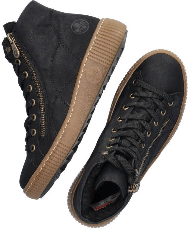 Rieker Z-6610 Zwarte enkelhoge gevoerde veterschoen Kleur Zwart) - Foto 5