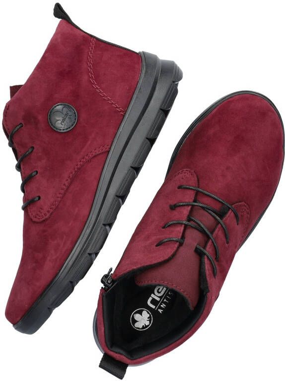 Rieker gevoerde nubuck veterboots bordeauxrood - Foto 8