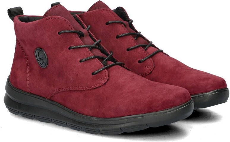 Rieker gevoerde nubuck veterboots bordeauxrood - Foto 6