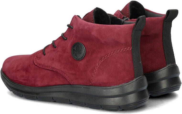 Rieker gevoerde nubuck veterboots bordeauxrood - Foto 7
