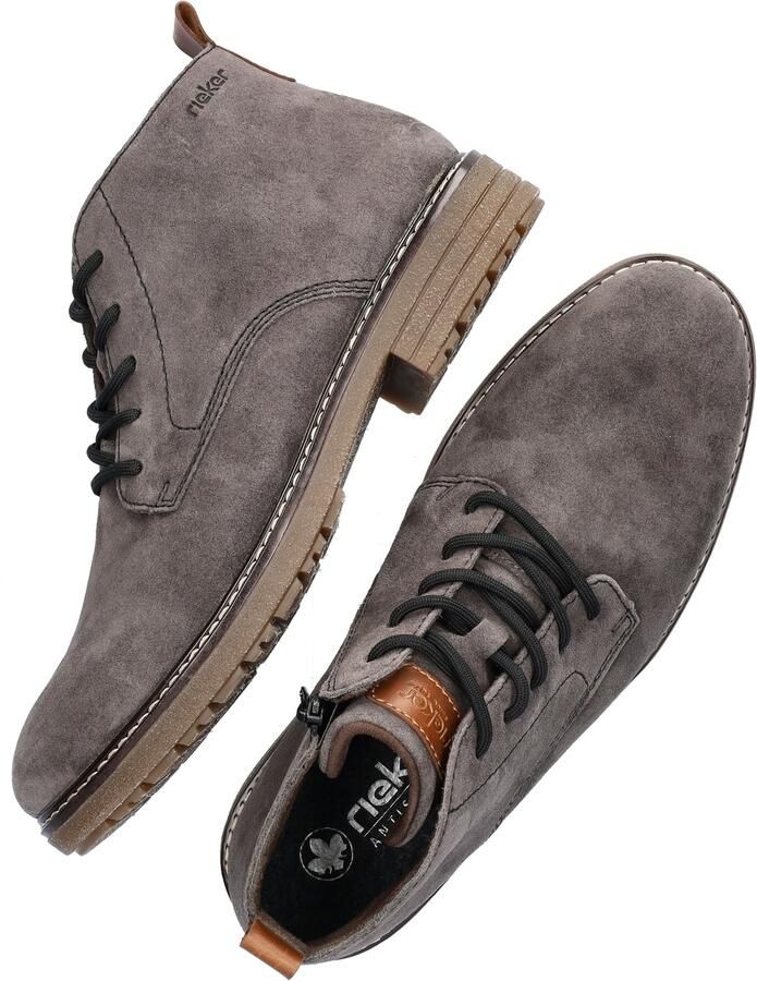 Rieker -art-33106 45-heren-veter rits-grijs-suede - Foto 2