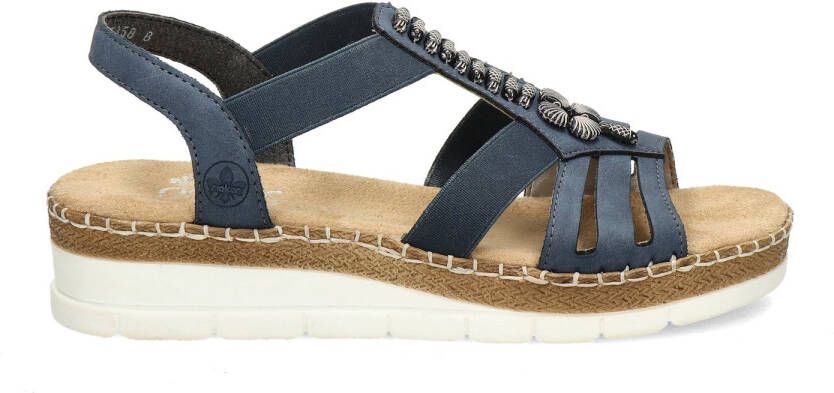 Rieker Sandalen zomerschoen sandaal sleehak met modieuze decoratieve elementen - Foto 7