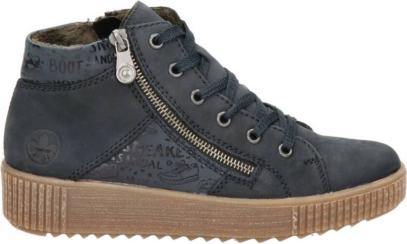 Rieker nubuck veterschoenen donkerblauw - Schoenen.nl