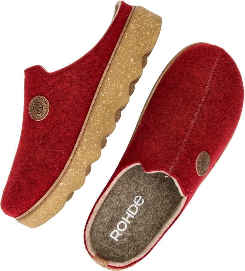 Rohde Dames Softvilt Pantoffels Wijdte G Wine Red - Foto 5