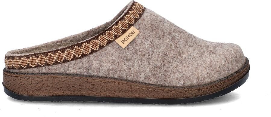 Rohde 6425 17 Pantoffels Open Sloffen Beige Vilt Dames Beige - Foto 10