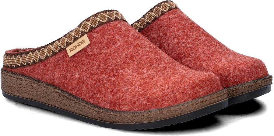Rohde 6425 48 Pantoffel Open Sloffen Rood Bruin textiel Dames Rood Bruin - Foto 8