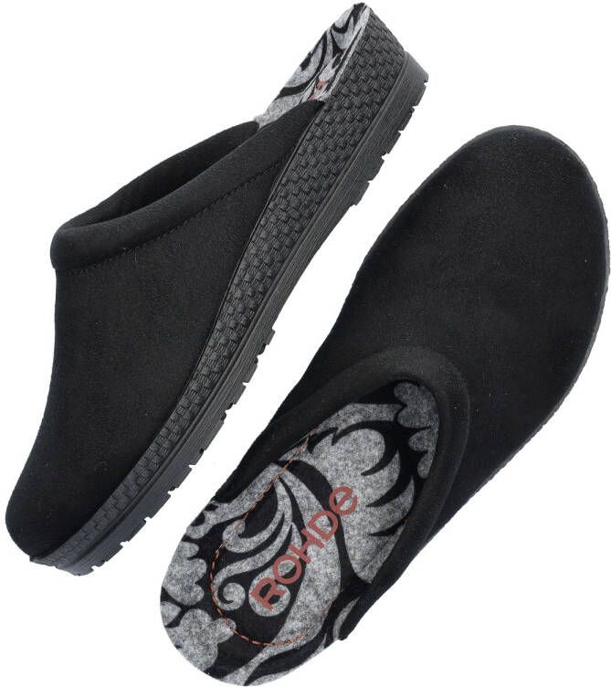 Rohde Pantoffels Dames Sloffen Instappers Canvas Harde zool Open hiel 2291 Zwart - Foto 13