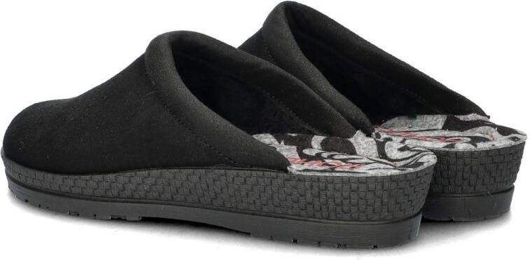 Rohde Pantoffels Dames Sloffen Instappers Canvas Harde zool Open hiel 2291 Zwart - Foto 15