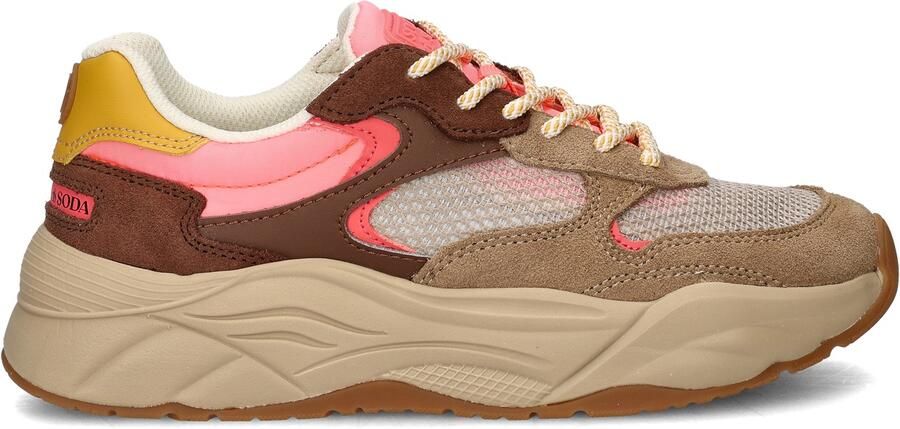 Scotch & Soda dames sneaker SCotch&Soda celest beige en koraal suède - Foto 2