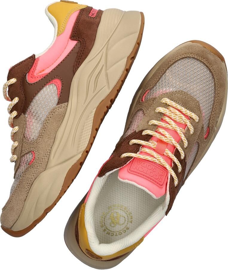 Scotch & Soda dames sneaker SCotch&Soda celest beige en koraal suède - Foto 3