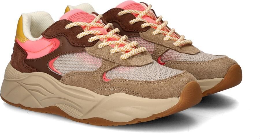 Scotch & Soda dames sneaker SCotch&Soda celest beige en koraal suède - Foto 5