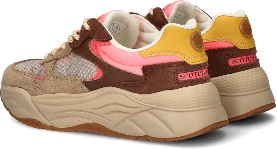 Scotch & Soda dames sneaker SCotch&Soda celest beige en koraal suède - Foto 4