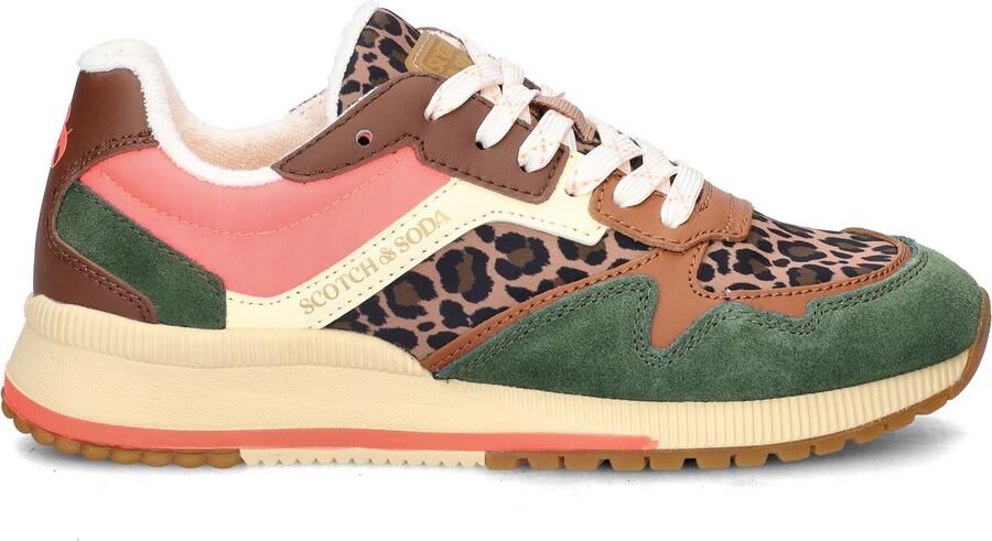 Scotch & Soda Scotch&Soda dames sneakers Vivi suède groen met bruine leopardprint - Foto 8
