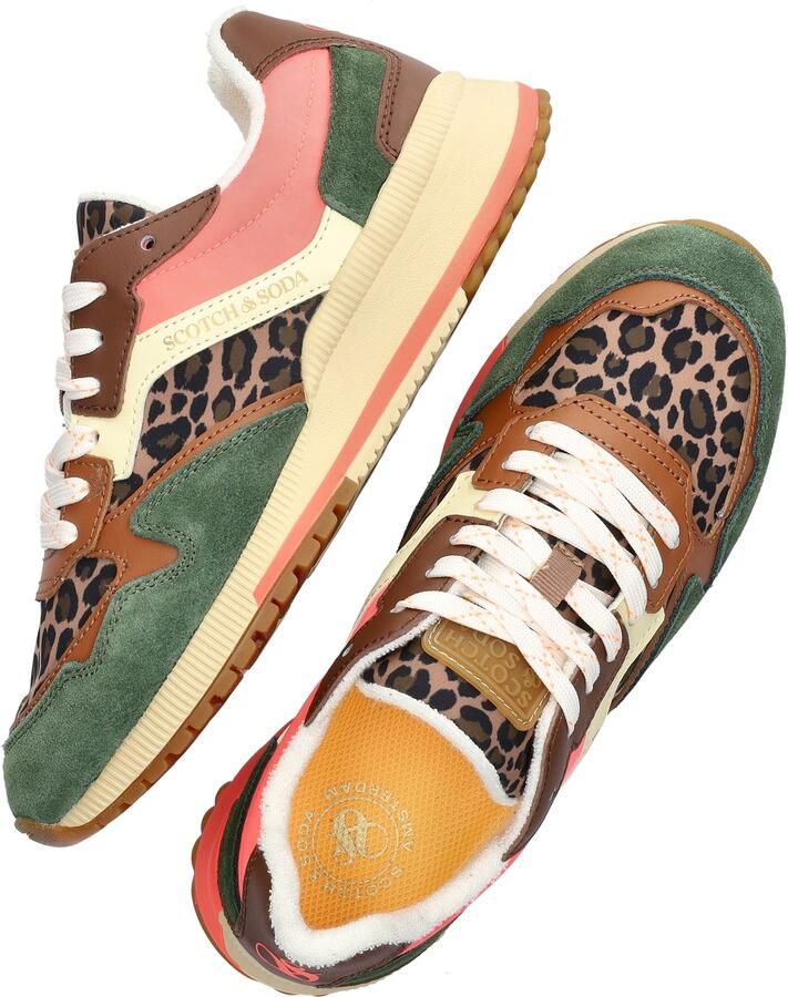 Scotch & Soda Scotch&Soda dames sneakers Vivi suède groen met bruine leopardprint - Foto 9