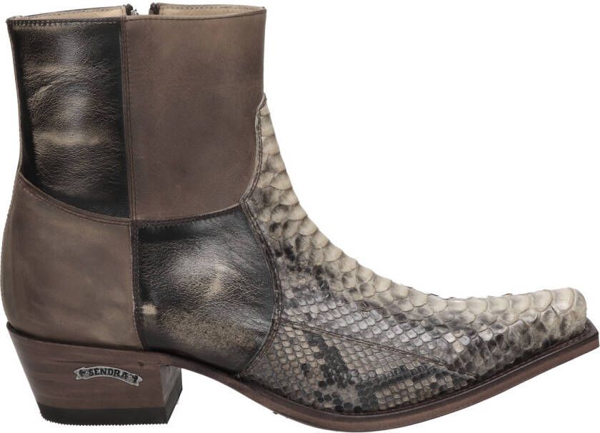 Sendra Mimo-Riding 5919 leren cowboylaarzen met slangenprint bruin