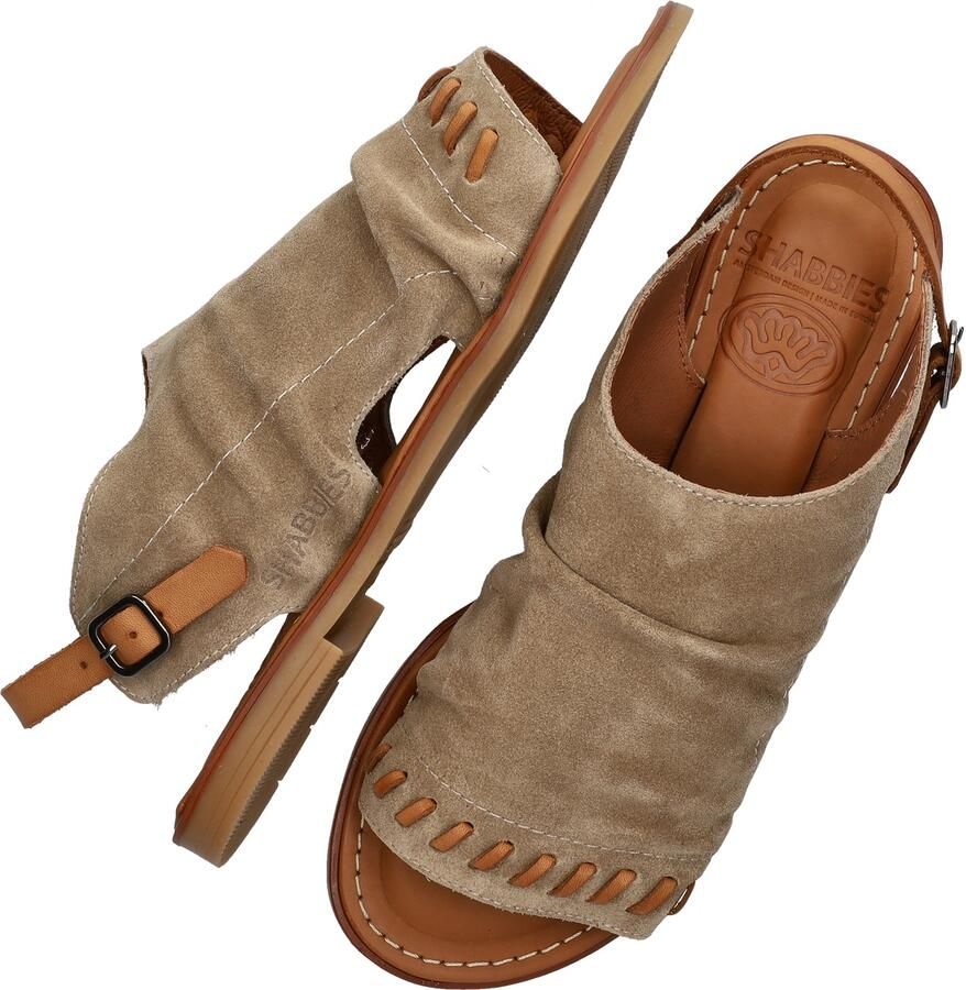 Shabbies Amsterdam Shabbies Dames Platte sandalen Angel Sleeve Beige Suède - Foto 7