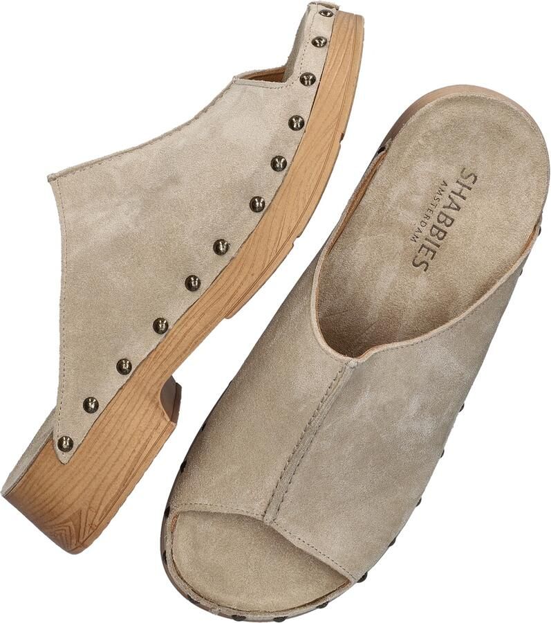 SHABBIES Muiltjes Dames Carry Mila Maat: 38 Materiaal: Suède Kleur: Beige - Foto 8