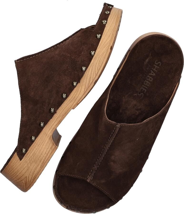 SHABBIES Muiltjes Dames Carry Mila Maat: 39 Materiaal: Suède Kleur: Bruin - Foto 8