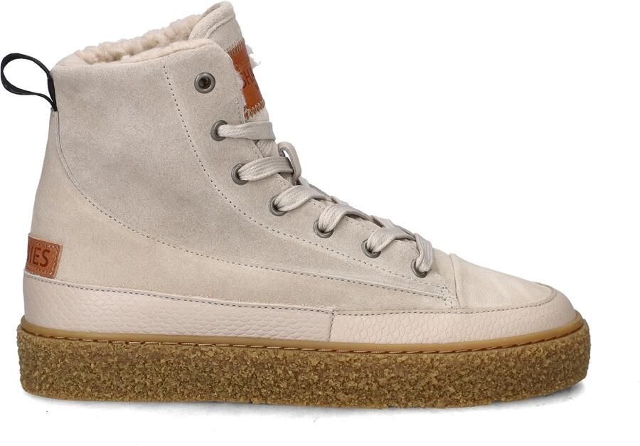 SHABBIES Hoge Sneakers Dames Chewy Lily Suède Beige - Foto 6