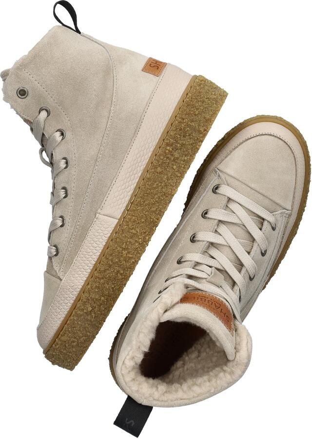 SHABBIES Hoge Sneakers Dames Chewy Lily Suède Beige - Foto 7