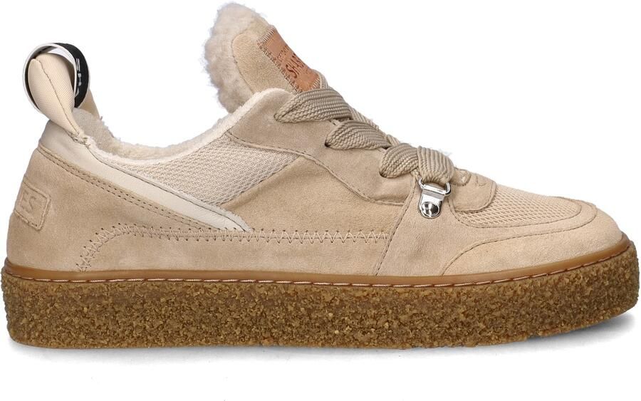 SHABBIES Lage Sneakers Dames Chewy Unna Maat: 36 Materiaal: Suède Kleur: Beige - Foto 3