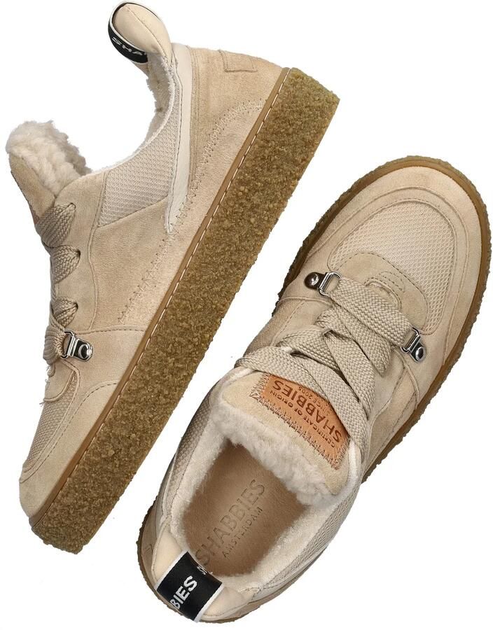 SHABBIES Lage Sneakers Dames Chewy Unna Maat: 36 Materiaal: Suède Kleur: Beige - Foto 4