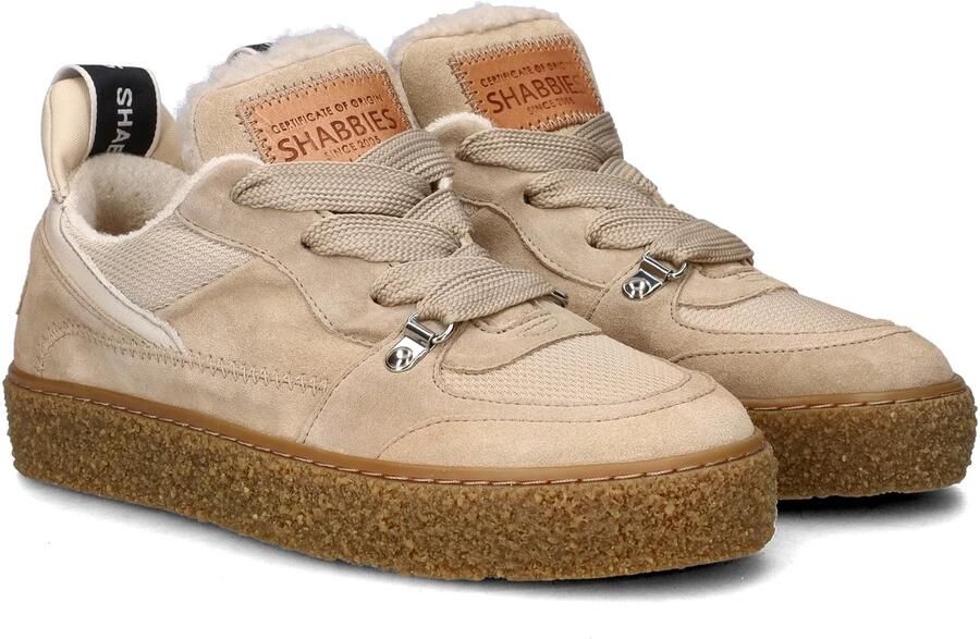 SHABBIES Lage Sneakers Dames Chewy Unna Maat: 36 Materiaal: Suède Kleur: Beige - Foto 5