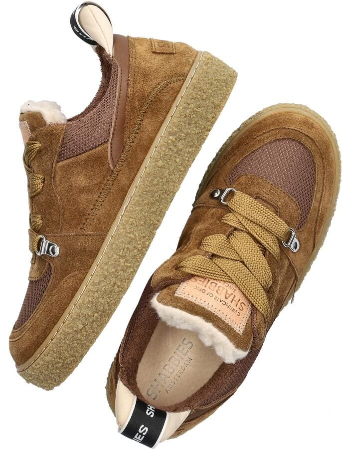 SHABBIES Lage Sneakers Dames Chewy Unna Maat: 36 Materiaal: Suède Kleur: Bruin - Foto 4